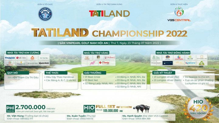 Quảng Nam sôi động với Giải Golf Mùa hè 2022 – Tranh cúp TATILAND