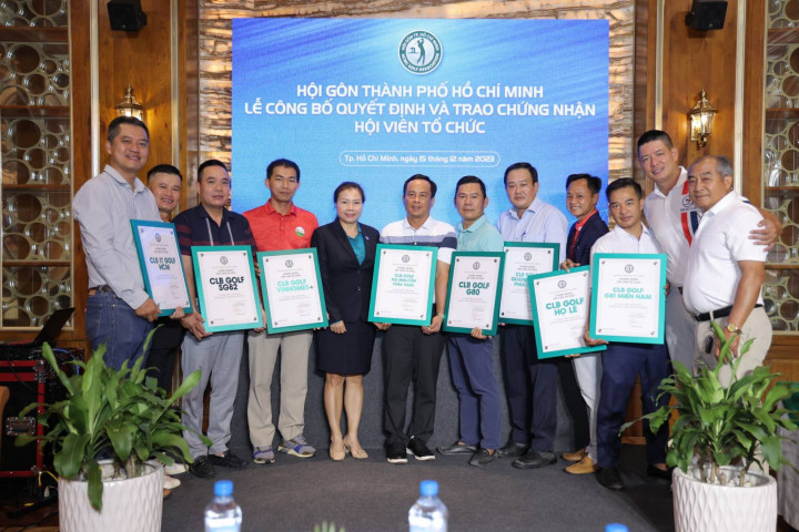 Hội Gôn TP.HCM trao chứng nhận Hội viên Tổ chức cho 8 CLB Golf