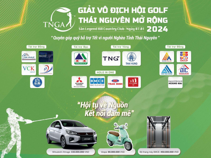 Hội golf Thái Nguyên tổ chức giải golf mở rộng 2024 với mục đích quyên góp từ thiện