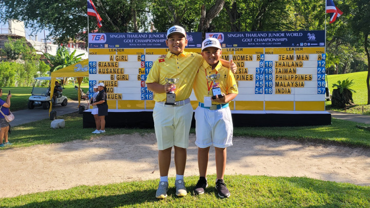 Nguyễn Trọng Hoàng, Nguyễn Bảo Phát giành Cup tại SINGHA Thailand Junior World Golf Championship 2022