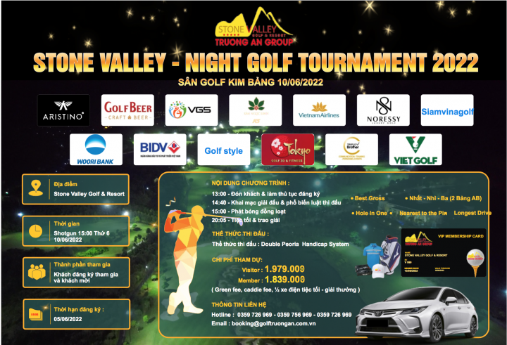 Sân golf Stone Valley tổ chức Night Golf Tournament 2022